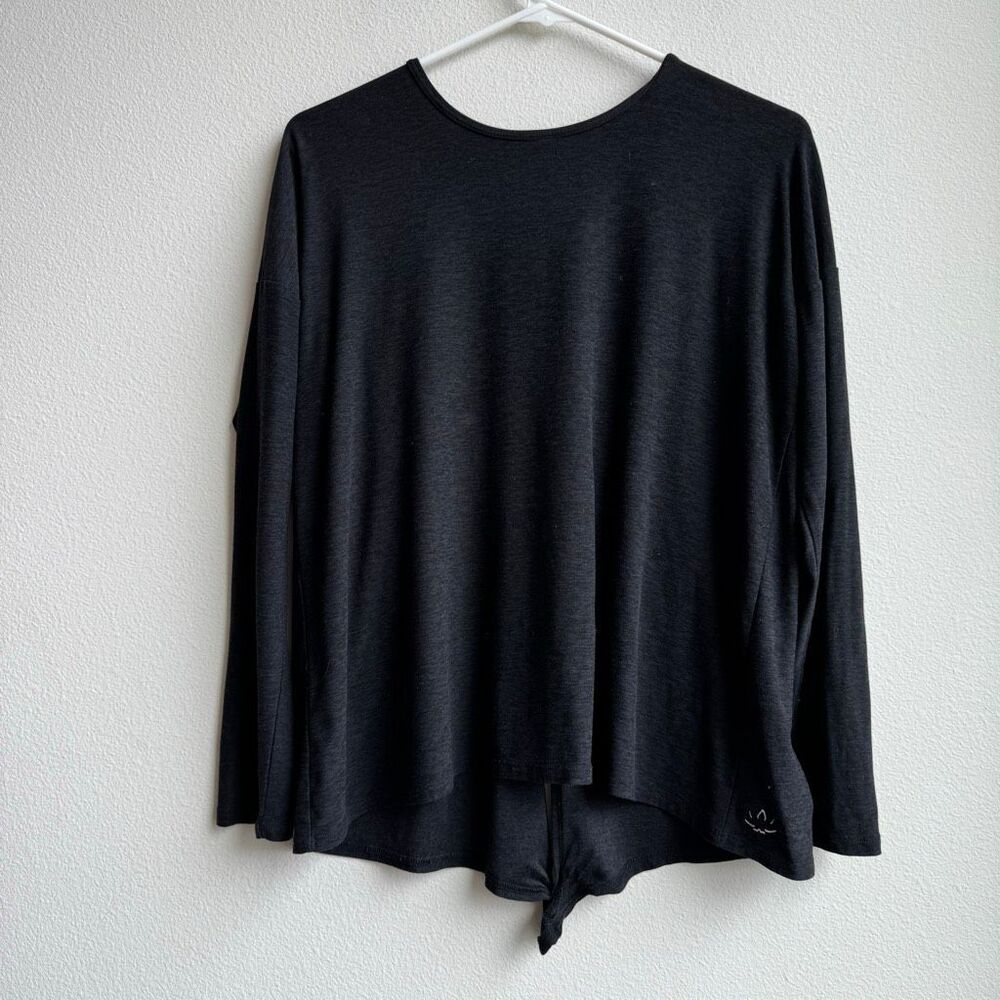 Beyond Yoga Draw The Line Long Sleeve Top Black Spacedye Size Medium / Large